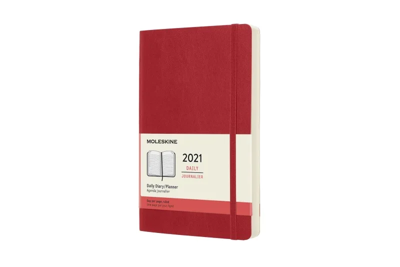 MOLESKINE Határidőnapló 2026 12 hónap, Napi, puha borító, PIROS (L)