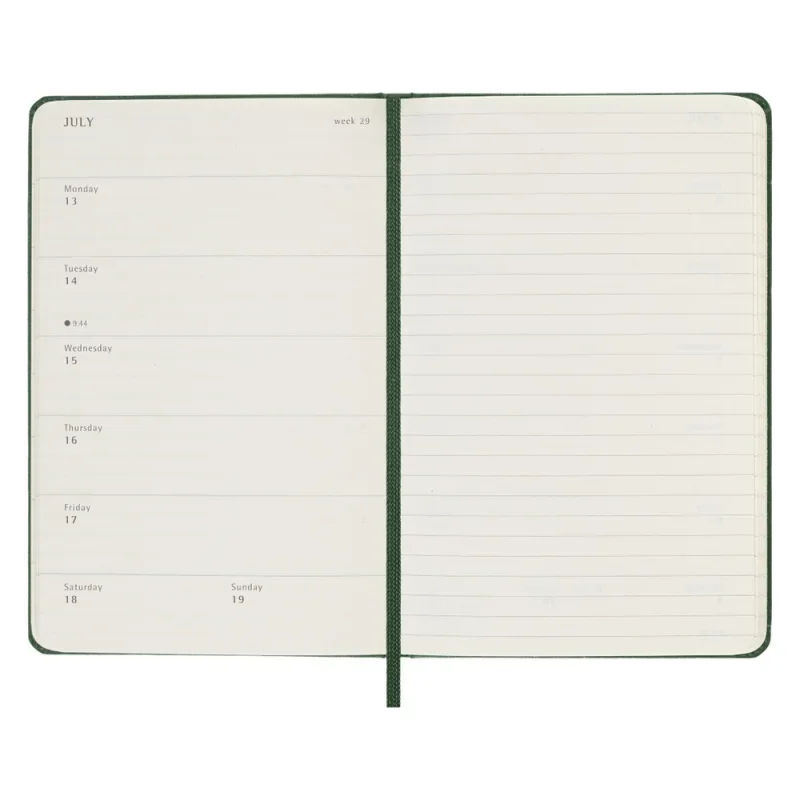 MOLESKINE Határidőnapló 2026 12 hónap, Heti, kemény borító, MIRTUSZ ZÖLD (P)