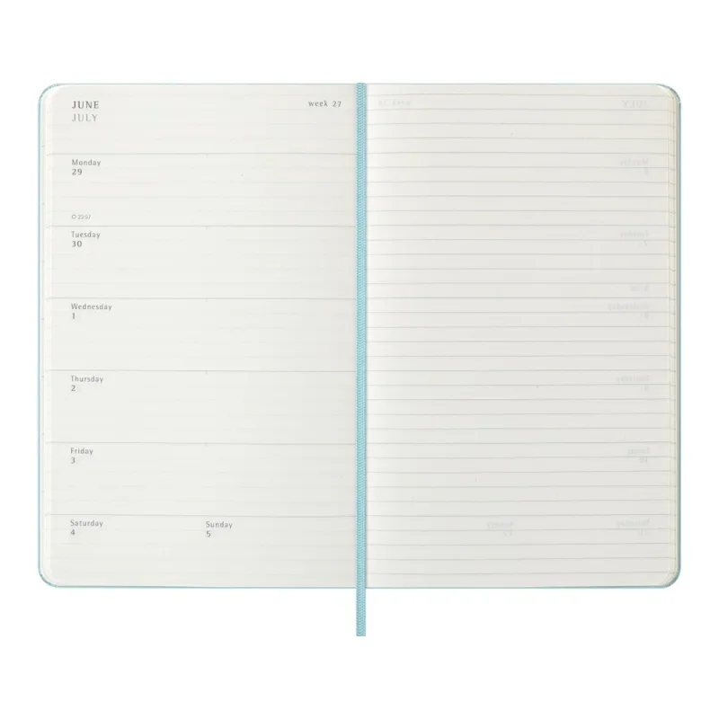 MOLESKINE Határidőnapló 2026 12 hónap, Heti, kemény borító, AQUAMARINE KÉK (L)