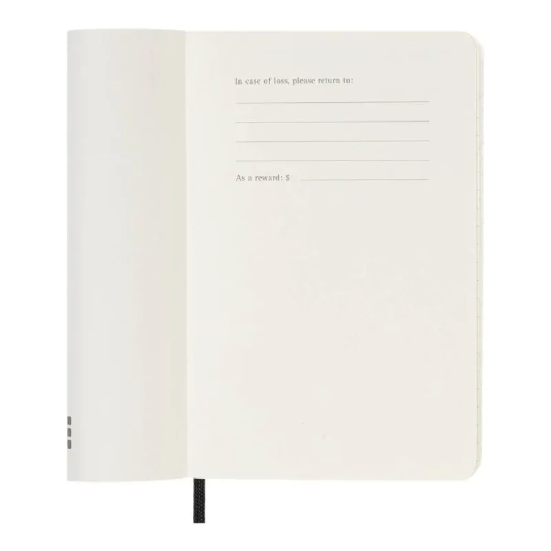 MOLESKINE Határidőnapló 2026 12 hónap, Heti, puha borító, FEKETE (P) Horizontális