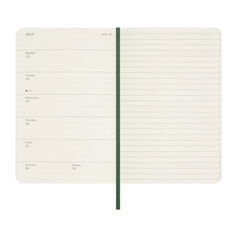 MOLESKINE Határidőnapló 2026 12 hónap, Heti, puha borító, MIRTUSZ ZÖLD (P)