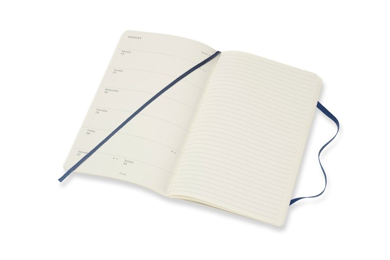 MOLESKINE Határidőnapló 2026 12 hónap, Heti, puha borító, ZAFÍR KÉK (L)