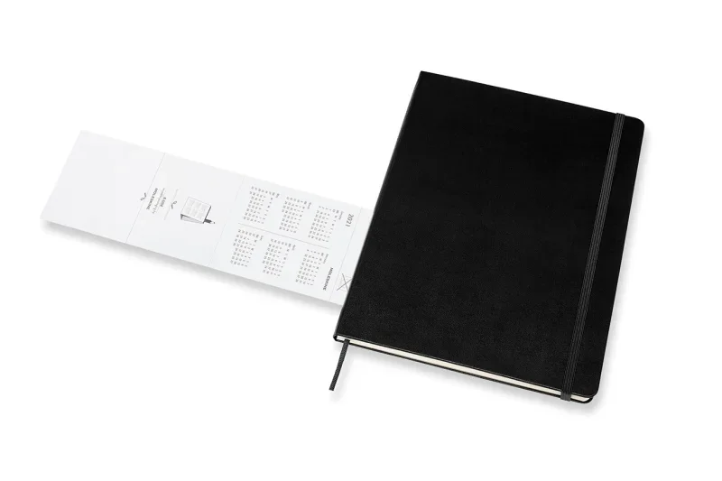 MOLESKINE Határidőnapló 2026 12 hónap, Heti, kemény borító, FEKETE (XL)