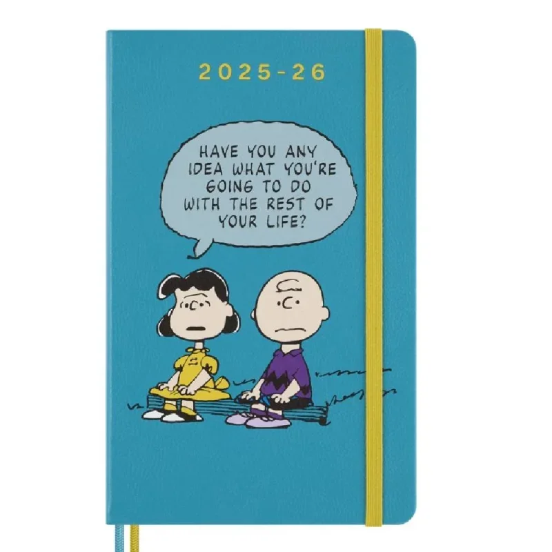 MOLESKINE Határidőnapló 2025/26 18 hónap, heti, kemény borítású, PEANUTS CHARLIE & LUCY (L)