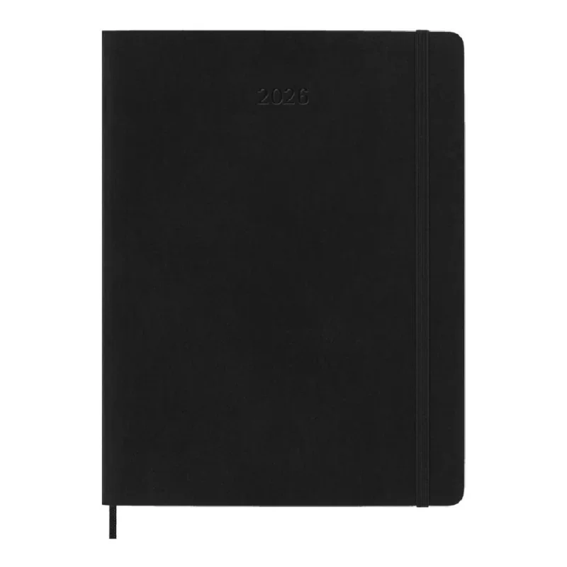 MOLESKINE Határidőnapló 2026 12 hónap, Heti, puha borító, FEKETE (XL)