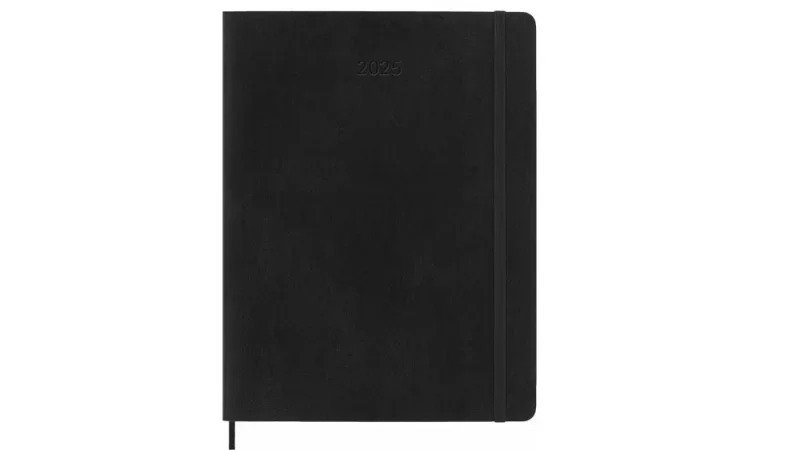 MOLESKINE Határidőnapló 2025 12 hónap, Heti tervező, puha borító, FEKETE (XL)