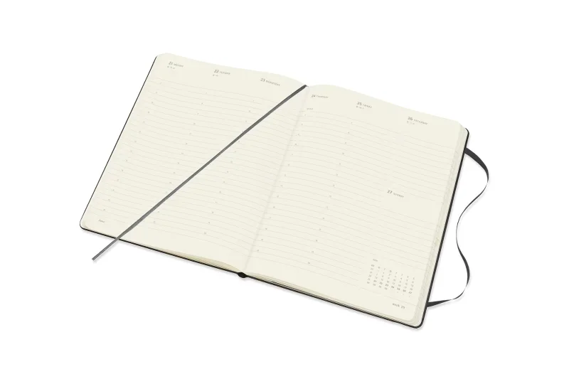 MOLESKINE Határidőnapló 2026 12 hónap, PRO Heti, kemény borító, FEKETE (XL)