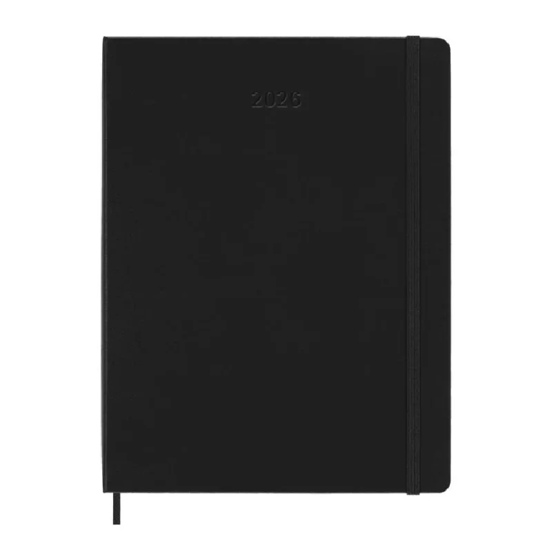 MOLESKINE Határidőnapló 2026 12 hónap, PRO Heti, kemény borító, FEKETE (XL)