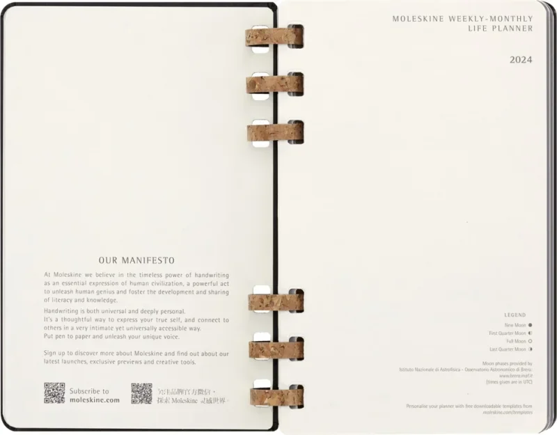 MOLESKINE Spirál Határidőnapló 2026 12 hónap, SOLAR kemény borító, FEKETE (L)