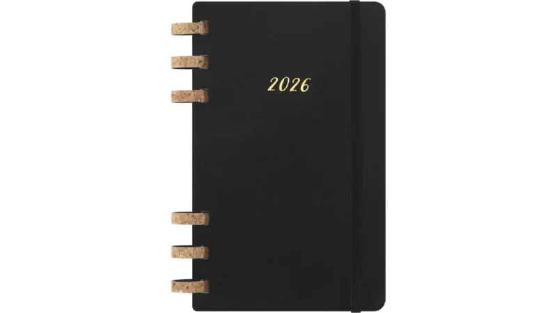MOLESKINE Spirál Határidőnapló 2026 12 hónap, SOLAR kemény borító, FEKETE (L)
