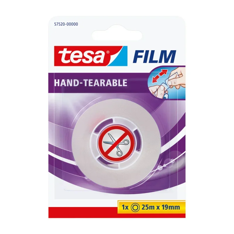 Tesa 57520 tesafilm ragasztószalag kézzel téphető 25mx19mm bl