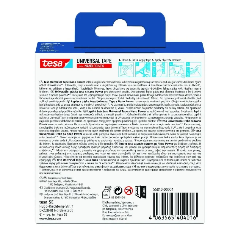 TESA 55810 Univerzális kétoldalas ragasztószalag, nano power 3m x 30 mm