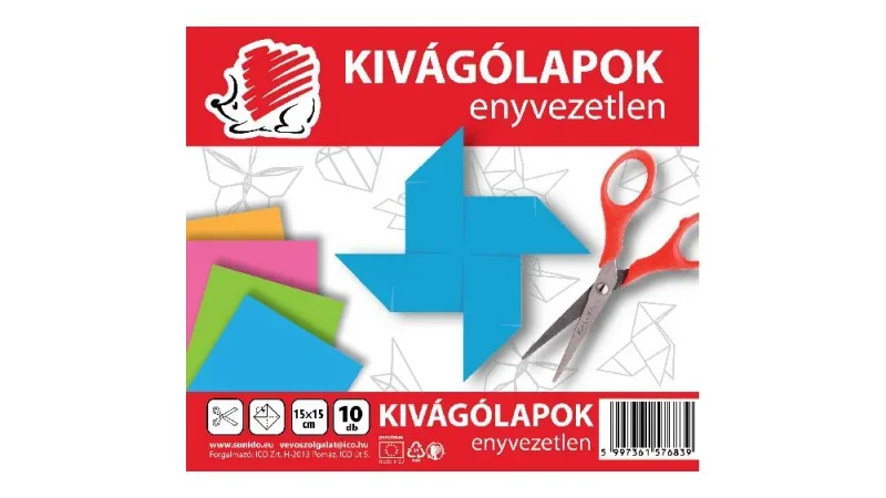 ICO Süni Enyvezetlen színes kivágólap, 15x15 10lap