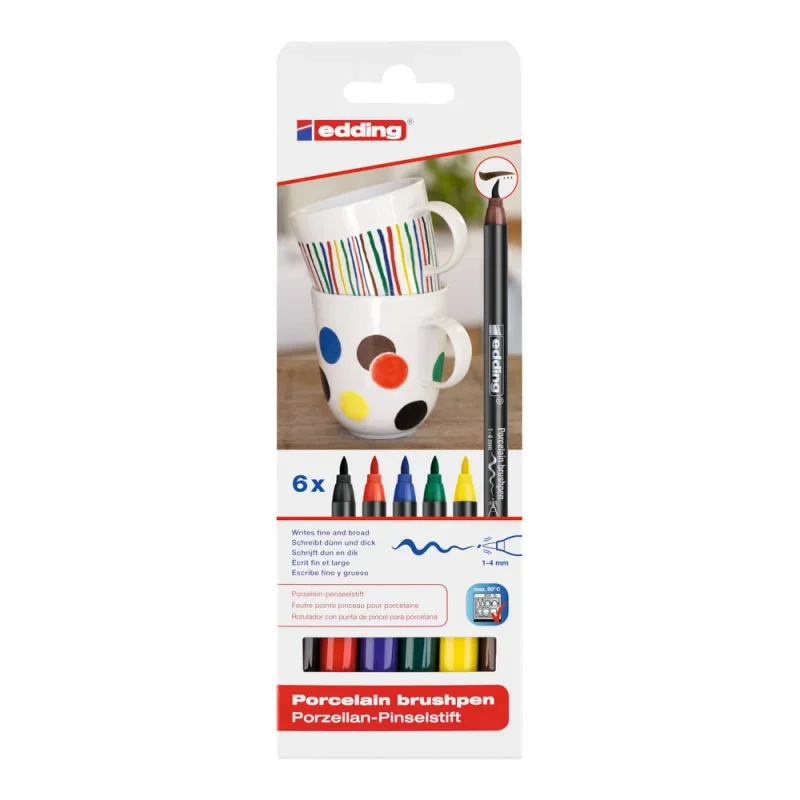 Edding 4200/6 porcelán ecsetirón marker family color 6 klf. szín