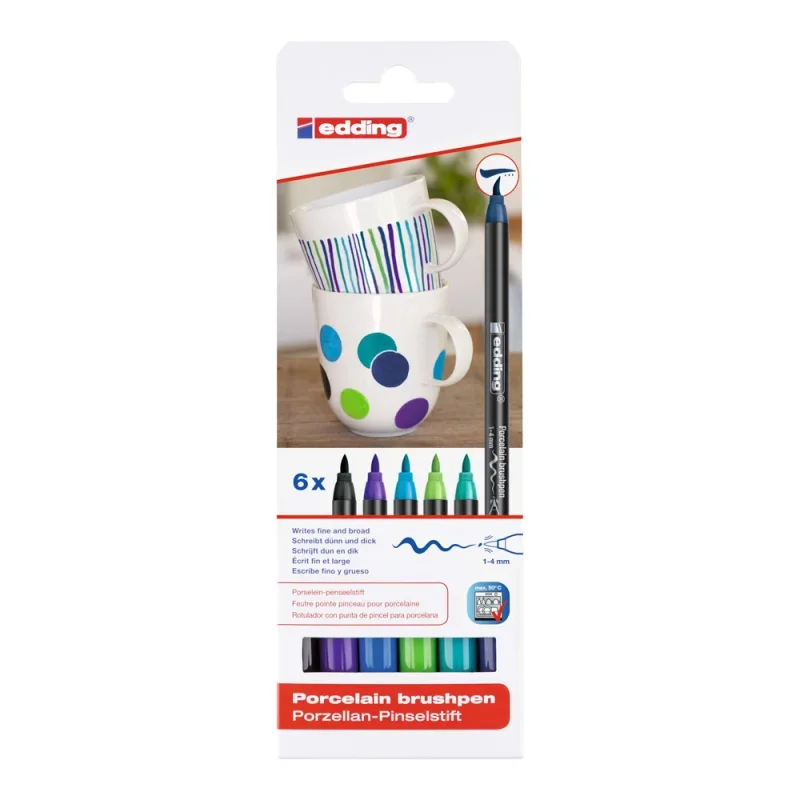 Edding 4200/6 porcelán ecsetirón marker cool color 6 klf. szín