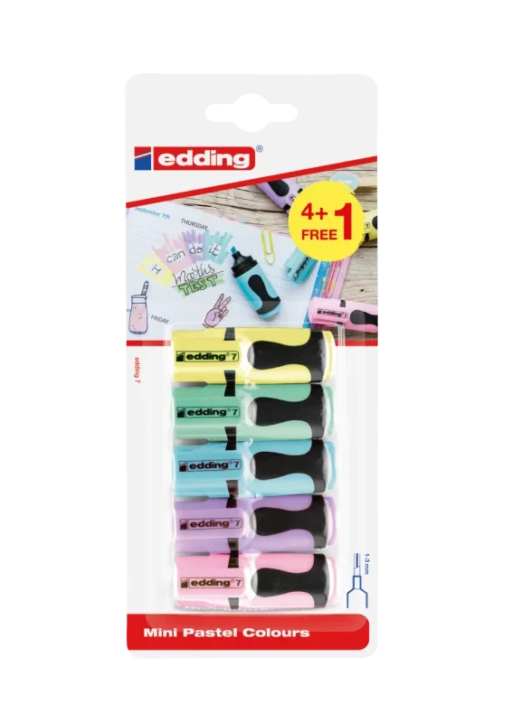 Edding 7 mini szövegkiemelő pasztell bts 4+1 db bl