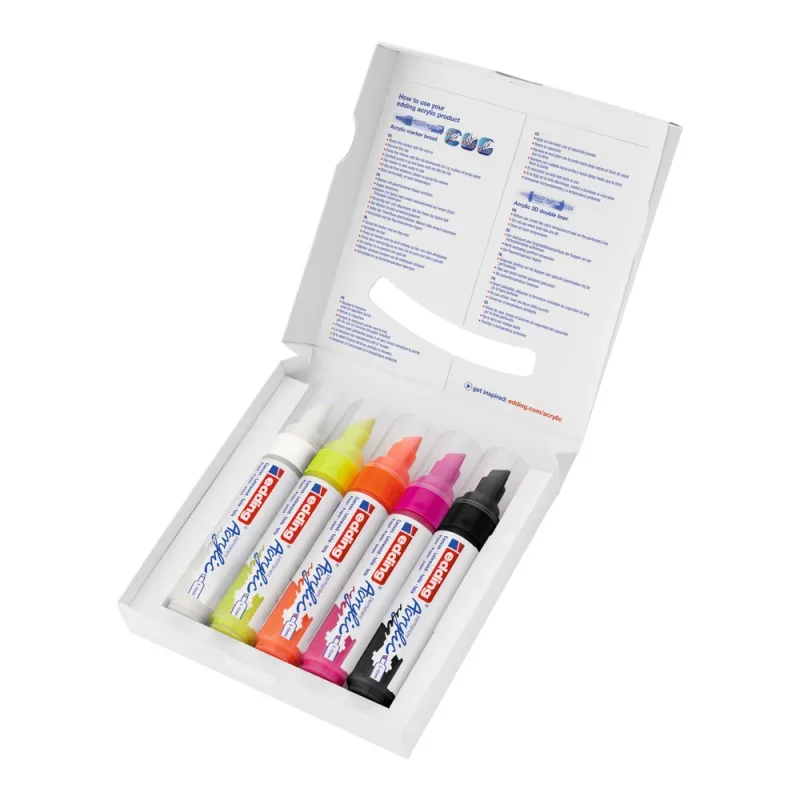 Edding 5000/5 akril marker b (5-10 mm) 5 neon klf. szín ed5