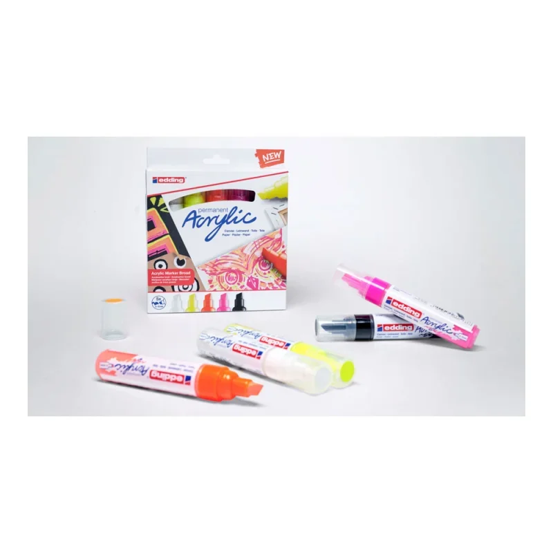 Edding 5000/5 akril marker b (5-10 mm) 5 neon klf. szín ed5