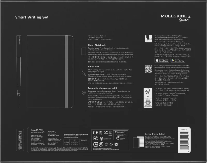 Moleskine smart pen3 + smart notesz fekete 