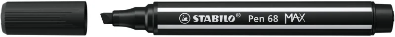 STABILO Pen 68 MAX prémium filctoll vágott heggyel fekete