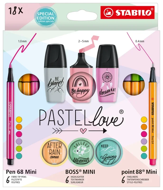 STABILO MINI Pastellove szövegkiemelő készlet 18 db-os