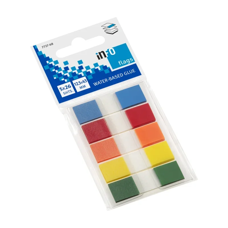 Info Notes önt. Z-jelölőcímke, 12,5x43mm, 5x26db, 5-féle szín