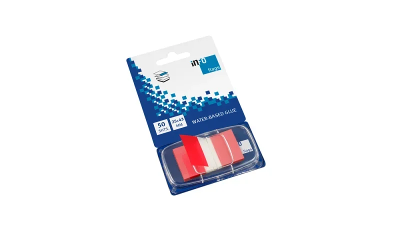 Info Notes önt. Z-jelölőcímke, 25x43mm, 50db, piros