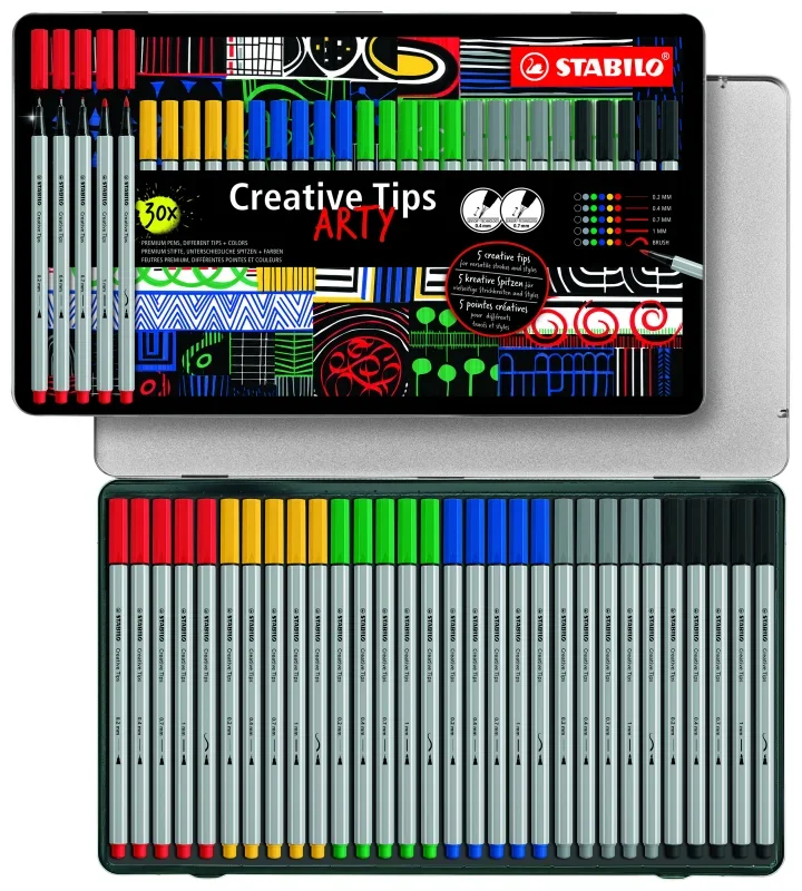 STABILO Creative Tips ARTY CLASSIC 30 db-os fémdobozos készlet