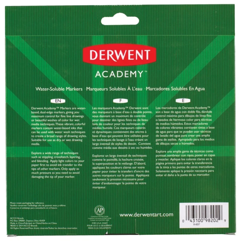 Derwent Academy akvarell filctoll készlet, 20 db