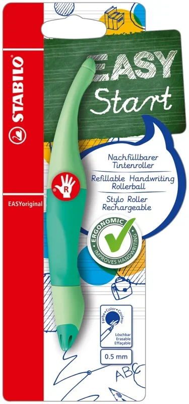 Stabilo EASYoriginal Pastel (R) jobbkezes rollertoll menta bliszterben + refill (KP)