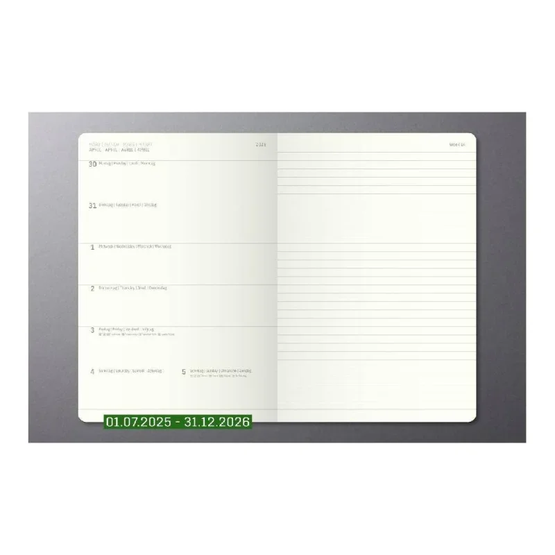 Sigel Conceptum határidőnapló, jegyzettel 14,8x21,3 cm heti, fekete, 18 hónapos 2025-2026-2027