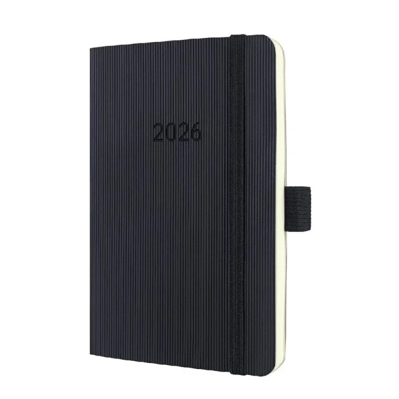 Sigel Conceptum határidőnapló, 2026, 9,3x14 cm heti, fekete, puhafedelű