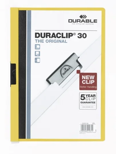 Durable Duraclip clip-mappa, 30 lapig, sárga