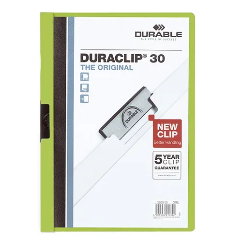 Durable Duraclip clip-mappa, 30 lapig, zöld