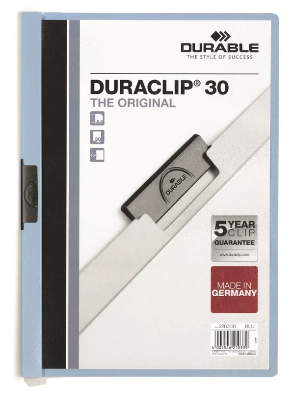 Durable Duraclip clip-mappa, 30 lapig, kék