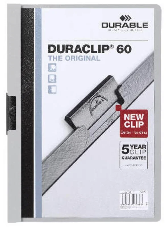 Durable Duraclip clip-mappa, 60 lapig, szürke