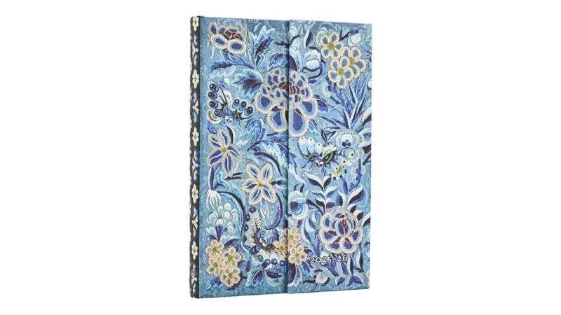 Paperblanks határidőnapló 18 hó (2025.júl-2026.dec.heti) Mini, horizontal, Blue Willow
