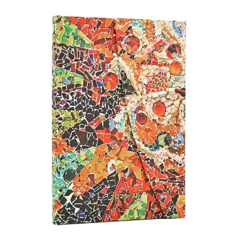 Paperblanks határidőnapló 18 hó (2025.júl-2026.dec.heti) Mini, horizontal, Gaudis Sun