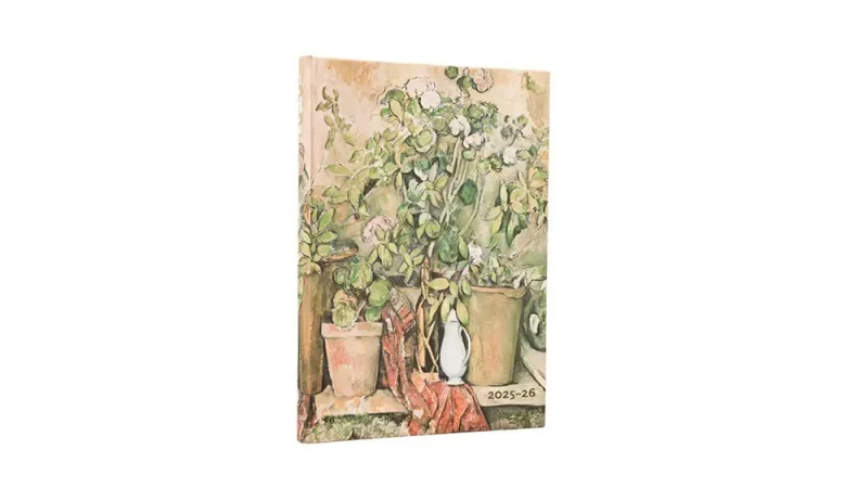 Paperblanks határidőnapló 18 hó (2025.júl-2026.dec.heti) Midi, horizontal, Cezannes Terracotta Pots