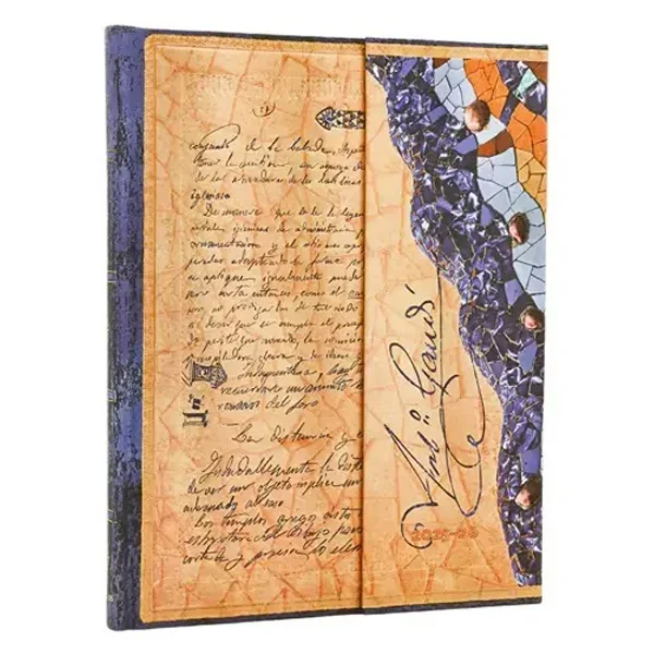 Paperblanks határidőnapló 18 hó (2025.júl-2026.dec.heti) Ultra, vertical, Gaudi, Manuscript of Reus