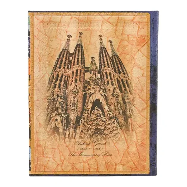 Paperblanks határidőnapló 18 hó (2025.júl-2026.dec.heti) Ultra, vertical, Gaudi, Manuscript of Reus
