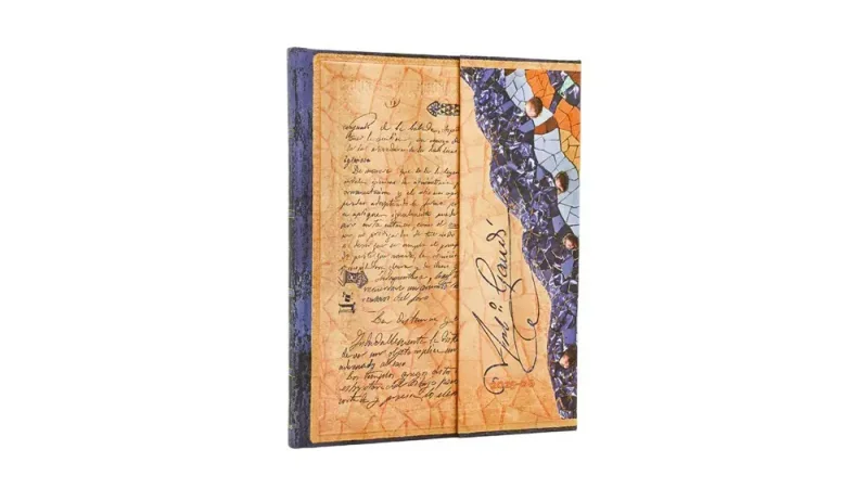 Paperblanks határidőnapló 18 hó (2025.júl-2026.dec.heti) Ultra, vertical, Gaudi, Manuscript of Reus