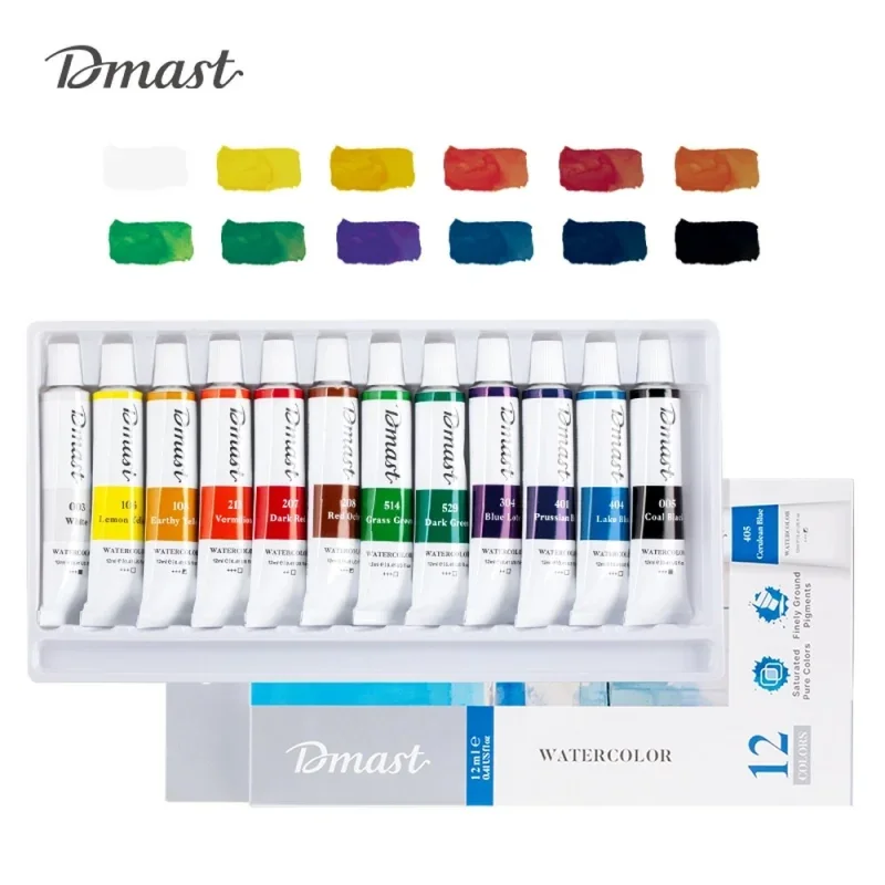 DELI DMAST Akvarellfesték készlet 12ml/12 tubusos