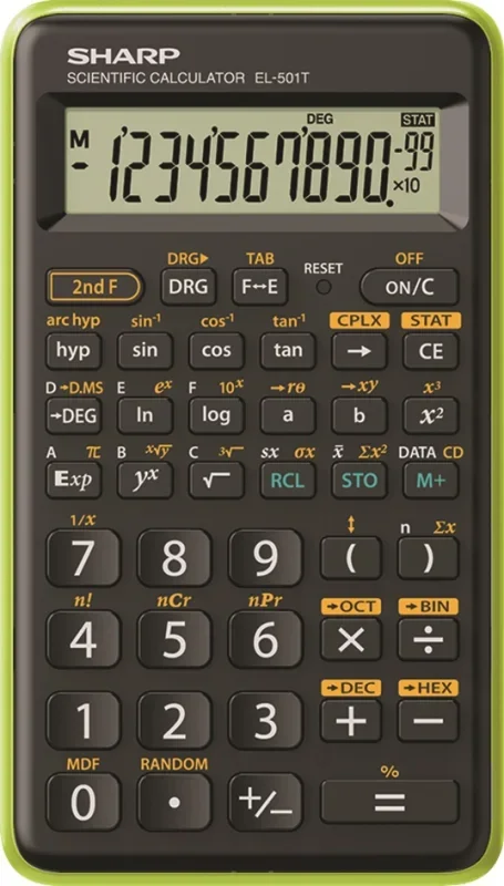 SHARP számológép tudományos 146 funkció, bliszter, zöld