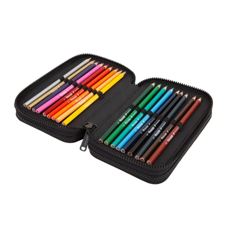 CoolPack DAISY BLACK Háromemeletes töltött tolltartó Jumper 3