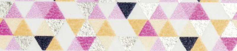 Folia mintás ragasztószalag (5m x 15mm) színes háromszögek, Washi Tape