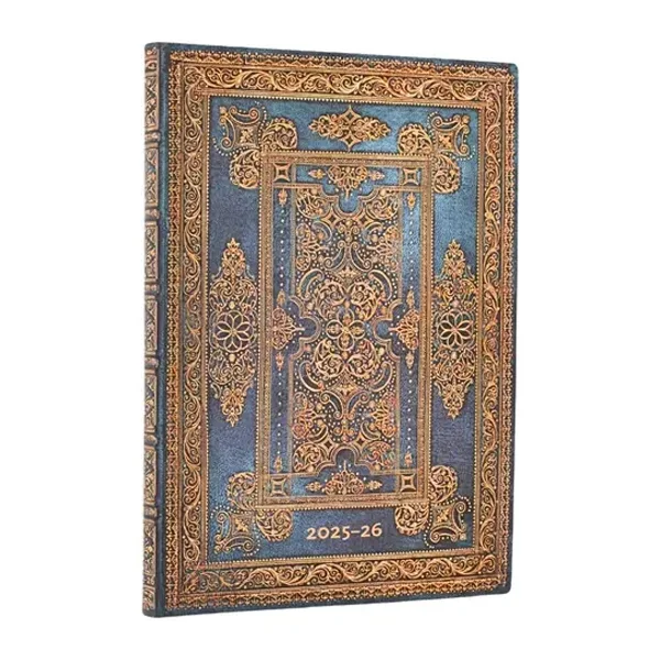 Paperblanks határidőnapló 18 hó (2025.júl-2026.dec.heti) Midi, horizontal, Flexis, Blue Luxe