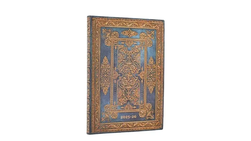Paperblanks határidőnapló 18 hó (2025.júl-2026.dec.heti) Midi, horizontal, Flexis, Blue Luxe