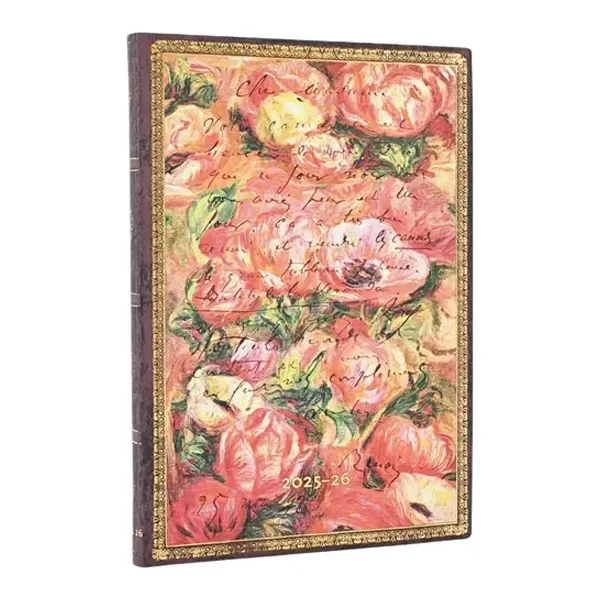Paperblanks határidőnapló 18 hó (2025.júl-2026.dec.heti) Midi, horizontal, Flexis, Renoir Letter