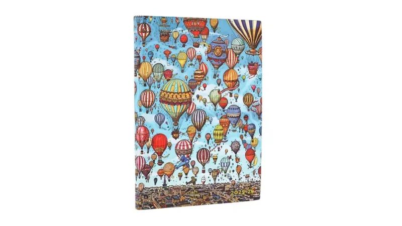 Paperblanks határidőnapló 18 hó (2025.júl-2026.dec.heti) Midi, horizontal, Flexis, Balloon Festival
